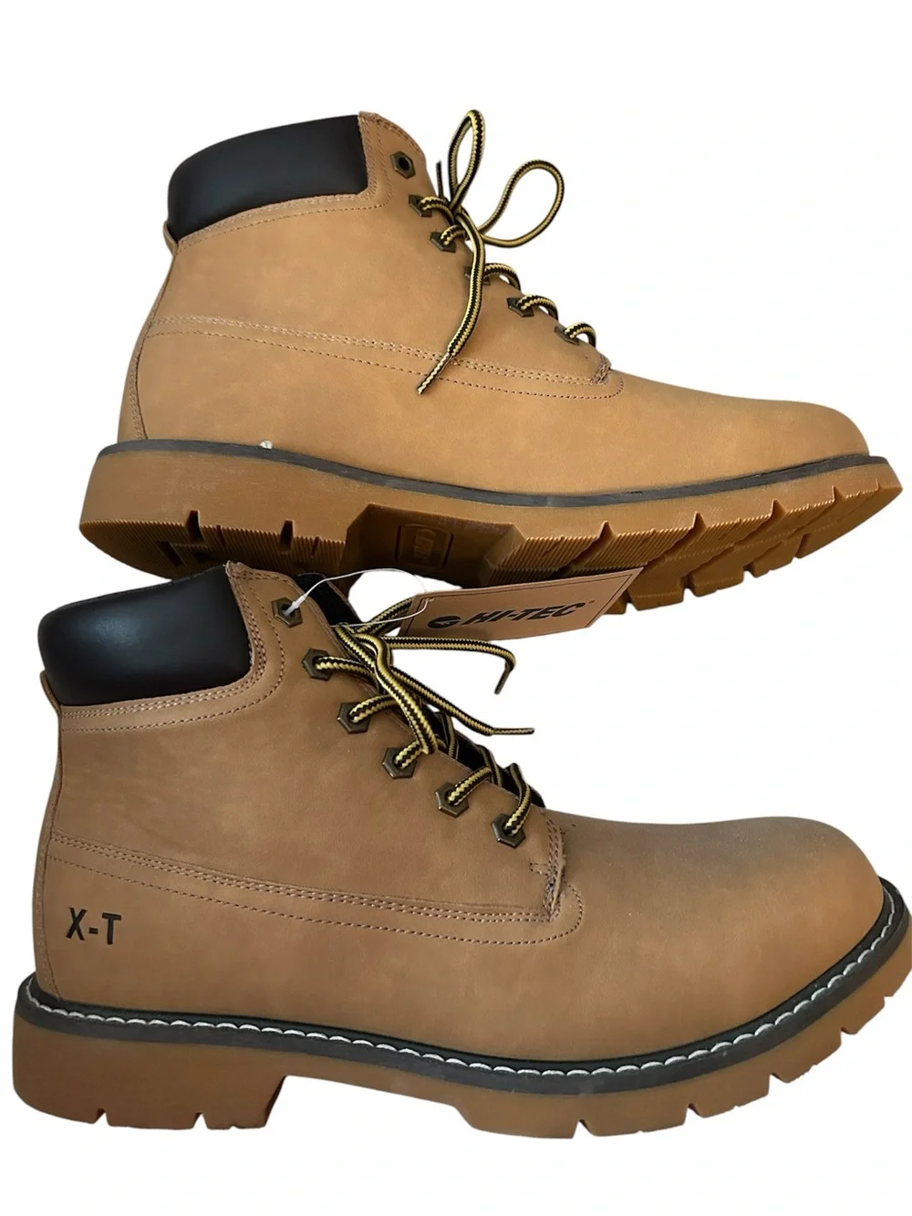 Hi-Tec X-T Men's Tan Work-Style Boots with Black Collar